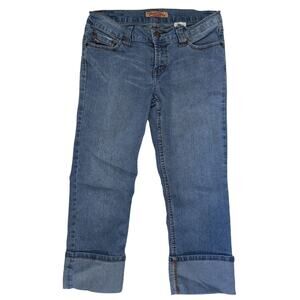 Paris Blues medium wash y2k low rise medium wash cuffed jeans SIZE 5